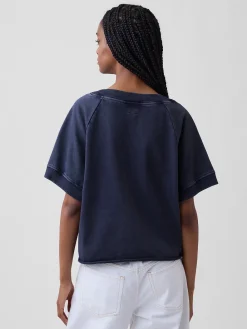 VintageSoft Terry Oversized V-Neck Sweatshirt