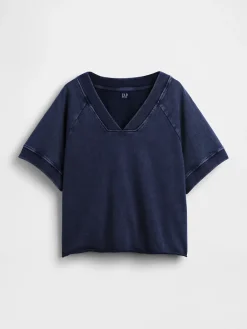 VintageSoft Terry Oversized V-Neck Sweatshirt