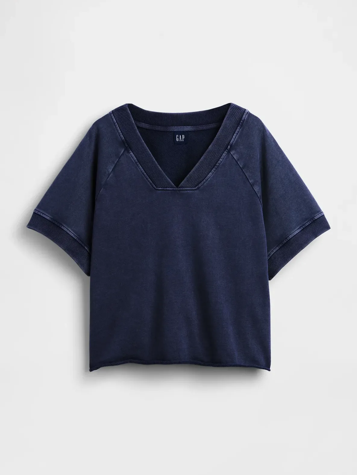 VintageSoft Terry Oversized V-Neck Sweatshirt