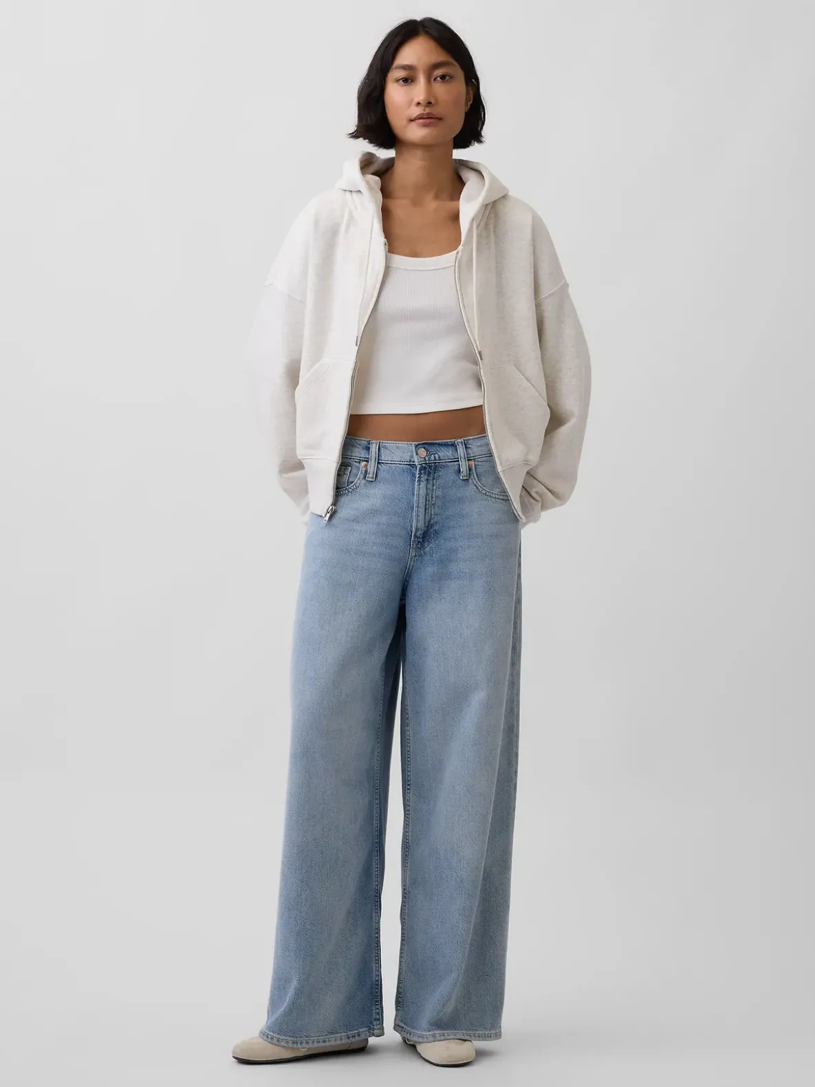 VintageSoft Wedge Zip Hoodie