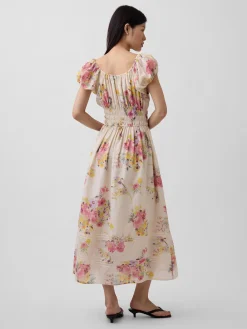Voile Smocked Waist Maxi Dress