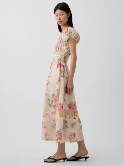 Voile Smocked Waist Maxi Dress