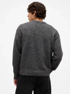 Wool-Blend Relaxed Argyle Sweater