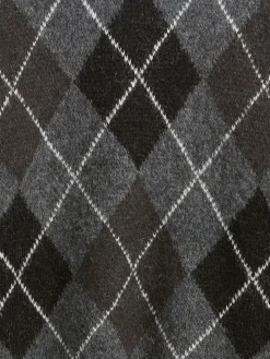 Wool-Blend Relaxed Argyle Sweater