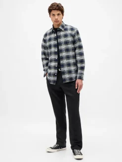 Wool-Blend Relaxed Straight Trousers