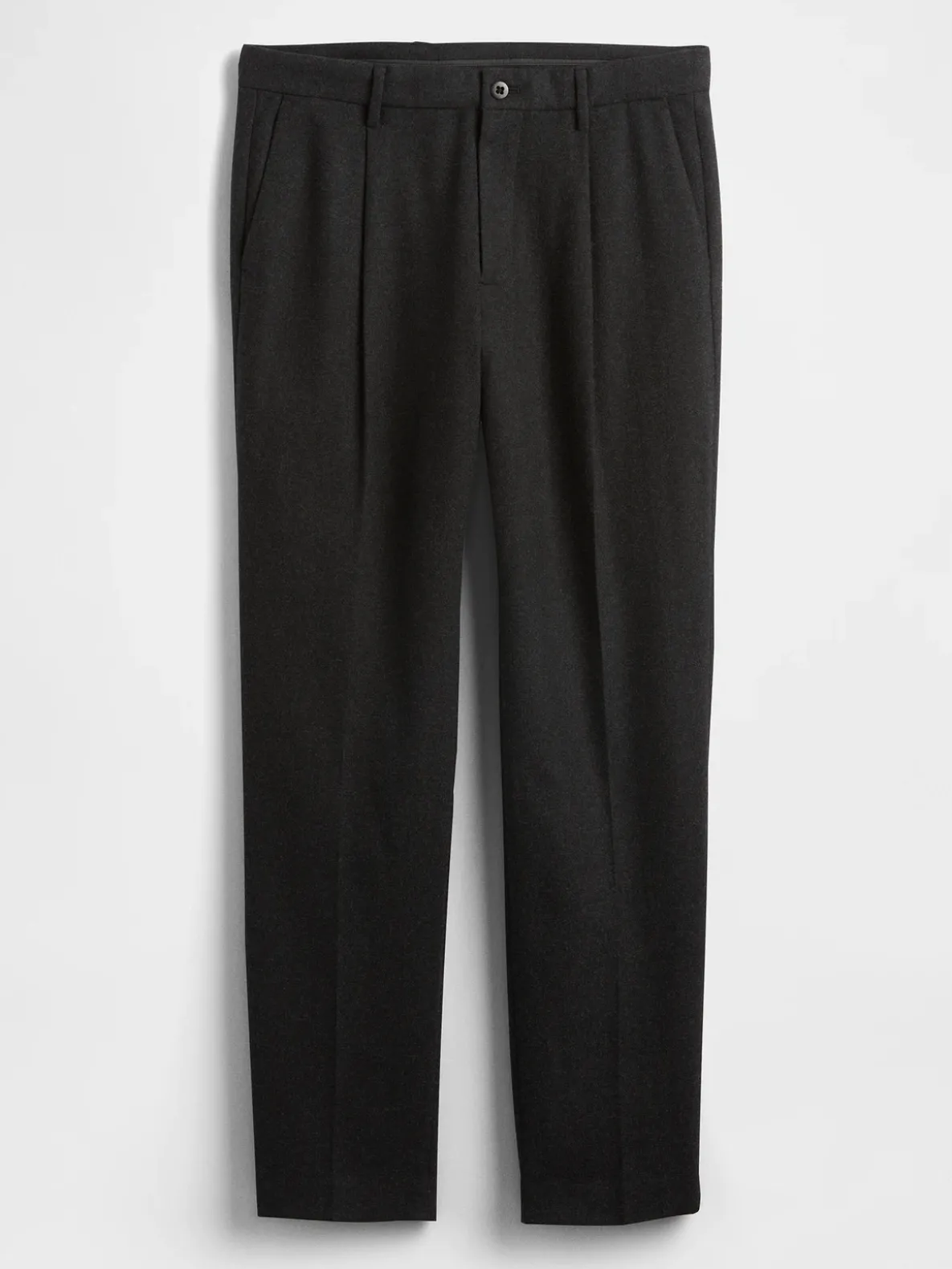 Wool-Blend Relaxed Straight Trousers