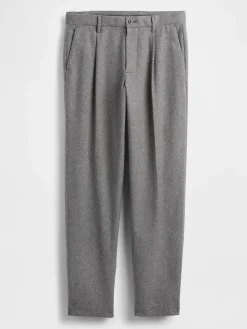 Wool-Blend Relaxed Straight Trousers