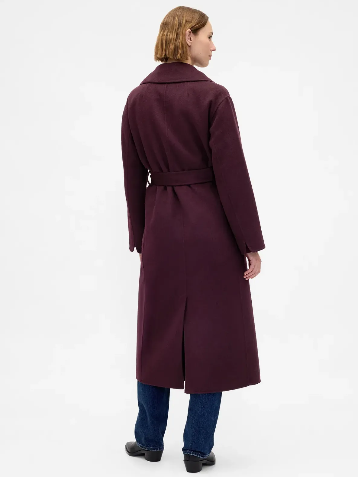 Wool-Blend Wrap Coat