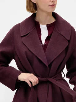 Wool-Blend Wrap Coat