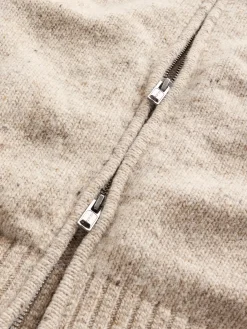 Wool-Blend Zip Cardigan Sweater